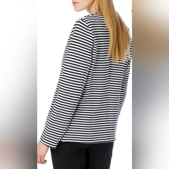 ESPRIT Striped Pocketed Knit Jersey Pocketed Open Blazer Light Jacket M - Picture 4 of 14